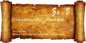 Zsivanović Benedek névjegykártya